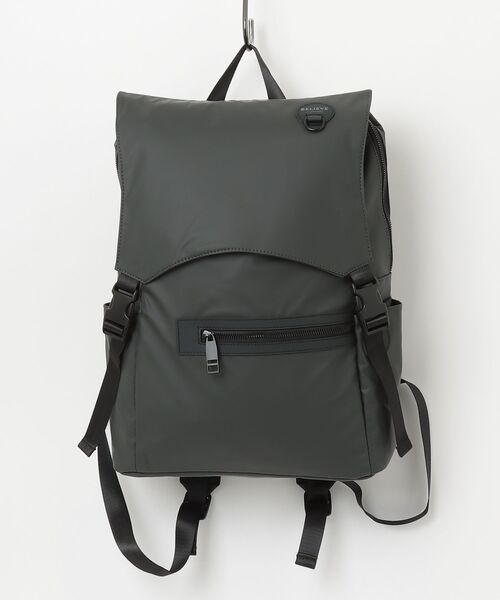 FUNALIVE(ファンアライブ)の「ABETTOR 変形フラシデザインヌバック生地大容量DAY BAG(バックパック/リュック・メンズ・ブラック/グレー・FREE)」の2枚目の写真