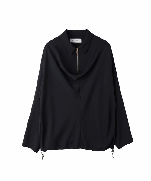 CULLNI（クルニ）の「Airy Cloth Drape Drawstring Half Zip Shirt（シャツ/ブラウス・メンズ・チャコール/ネイビー/ベージュ/ブラック・2/1/0）」の22枚目の写真