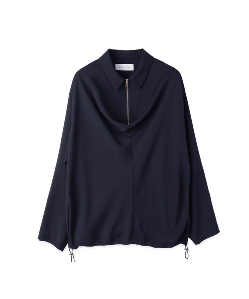CULLNI（クルニ）の「Airy Cloth Drape Drawstring Half Zip Shirt（シャツ/ブラウス・メンズ・チャコール/ネイビー/ベージュ/ブラック・2/1/0）」の21枚目の写真