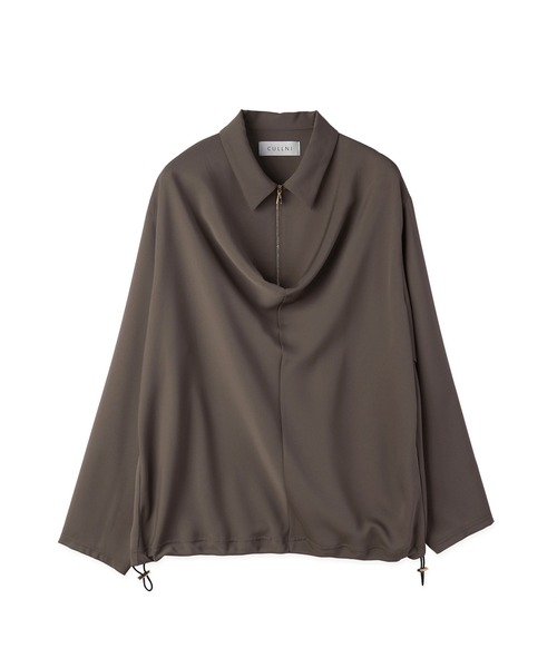 CULLNI（クルニ）の「Airy Cloth Drape Drawstring Half Zip Shirt（シャツ/ブラウス・メンズ・チャコール/ネイビー/ベージュ/ブラック・2/1/0）」の18枚目の写真