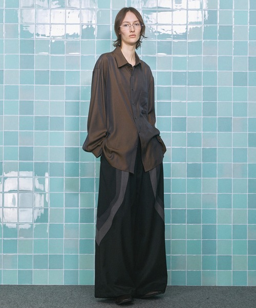 MAISON SPECIAL(メゾンスペシャル)の「《UNISEX》Calze Cupra Prime-Over Long-sleeve Shirt/カルゼキュプラプライムオーバーロングスリーブシャツ【MAISON SPECIAL/メゾンスペシャル】(シャツ/ブラウス・メンズ・ブラック/ライトグリーン/ダークブルー/オレンジ・0/1/2)」の5枚目の写真