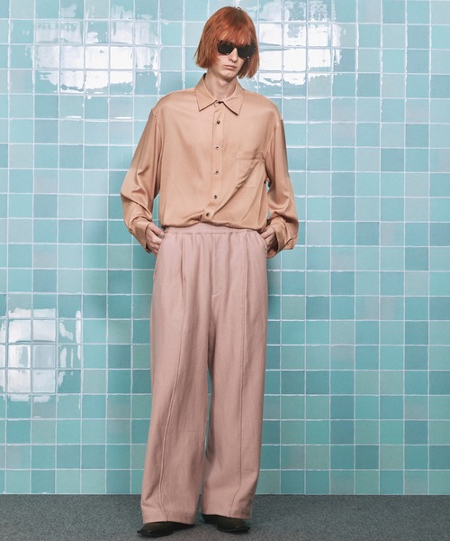 MAISON SPECIAL(メゾンスペシャル)の「《UNISEX》Calze Cupra Prime-Over Long-sleeve Shirt/カルゼキュプラプライムオーバーロングスリーブシャツ【MAISON SPECIAL/メゾンスペシャル】(シャツ/ブラウス・メンズ・ブラック/ライトグリーン/ダークブルー/オレンジ・0/1/2)」の12枚目の写真