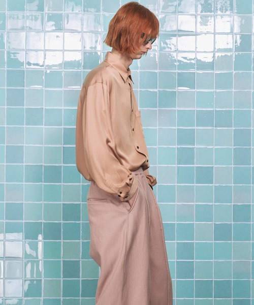 MAISON SPECIAL(メゾンスペシャル)の「《UNISEX》Calze Cupra Prime-Over Long-sleeve Shirt/カルゼキュプラプライムオーバーロングスリーブシャツ【MAISON SPECIAL/メゾンスペシャル】(シャツ/ブラウス・メンズ・ブラック/ライトグリーン/ダークブルー/オレンジ・0/1/2)」の22枚目の写真