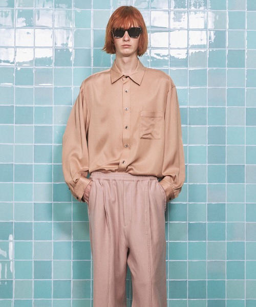 MAISON SPECIAL(メゾンスペシャル)の「《UNISEX》Calze Cupra Prime-Over Long-sleeve Shirt/カルゼキュプラプライムオーバーロングスリーブシャツ【MAISON SPECIAL/メゾンスペシャル】(シャツ/ブラウス・メンズ・ブラック/ライトグリーン/ダークブルー/オレンジ・0/1/2)」の21枚目の写真