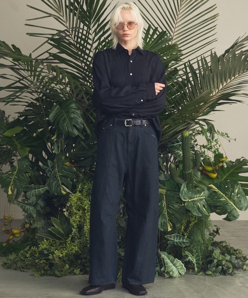 MAISON SPECIAL(メゾンスペシャル)の「《UNISEX》Calze Cupra Prime-Over Long-sleeve Shirt/カルゼキュプラプライムオーバーロングスリーブシャツ【MAISON SPECIAL/メゾンスペシャル】(シャツ/ブラウス・メンズ・ブラック/ライトグリーン/ダークブルー/オレンジ・0/1/2)」の9枚目の写真