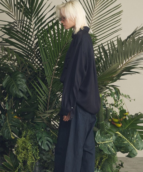 MAISON SPECIAL(メゾンスペシャル)の「《UNISEX》Calze Cupra Prime-Over Long-sleeve Shirt/カルゼキュプラプライムオーバーロングスリーブシャツ【MAISON SPECIAL/メゾンスペシャル】(シャツ/ブラウス・メンズ・ブラック/ライトグリーン/ダークブルー/オレンジ・0/1/2)」の19枚目の写真