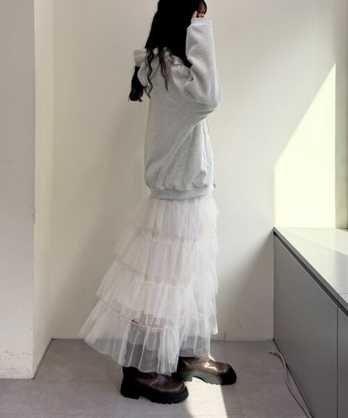 w closet（ダブルクローゼット）の「パッチワークパーカー（パーカー・レディース・ネイビー/アイボリー/グレー・FREE）」の7枚目の写真