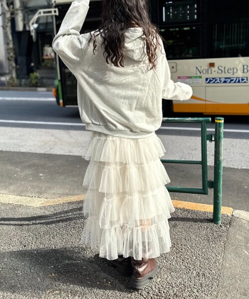 w closet（ダブルクローゼット）の「パッチワークパーカー（パーカー・レディース・ネイビー/アイボリー/グレー・FREE）」の12枚目の写真