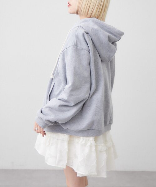 w closet（ダブルクローゼット）の「パッチワークパーカー（パーカー・レディース・ネイビー/アイボリー/グレー・FREE）」の14枚目の写真