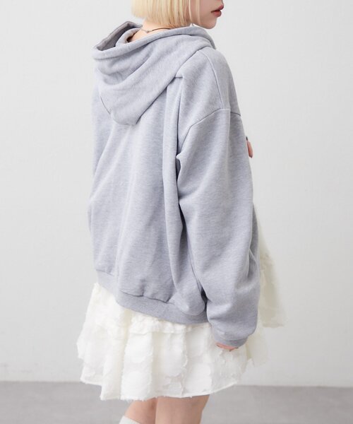 w closet（ダブルクローゼット）の「パッチワークパーカー（パーカー・レディース・ネイビー/アイボリー/グレー・FREE）」の16枚目の写真