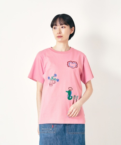 Common Noun(コモン ナウン)の「“SEA” Midori Nakajima 半袖T(Tシャツ/カットソー・レディース・ボルドー/ベージュ/ピンク/ホワイト・L/XL/M)」の3枚目の写真