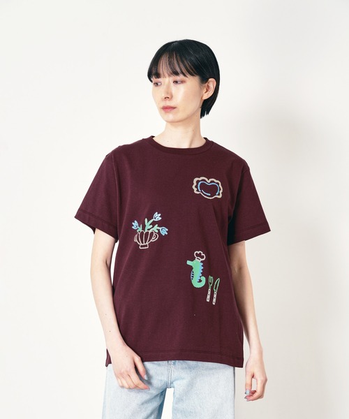 Common Noun(コモン ナウン)の「“SEA” Midori Nakajima 半袖T(Tシャツ/カットソー・レディース・ボルドー/ベージュ/ピンク/ホワイト・L/XL/M)」の13枚目の写真