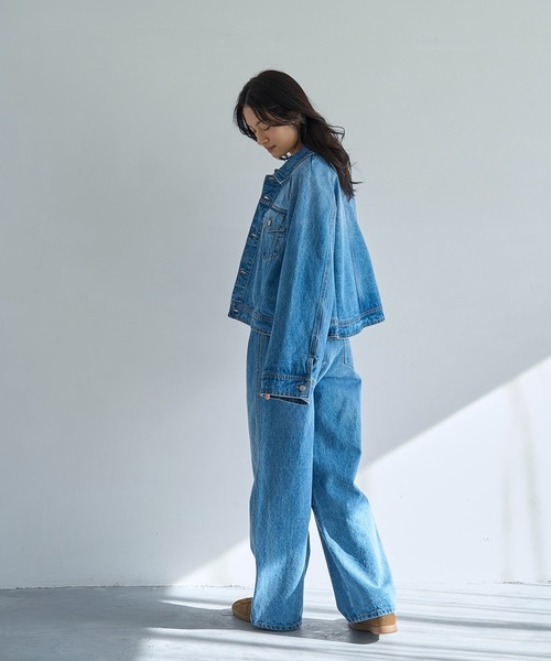 meilmada（メイルマダ）の「サイドラインストレートデニムパンツ（デニムパンツ・レディース・ブルー・LARGE/MEDIUM/SMALL）」の18枚目の写真