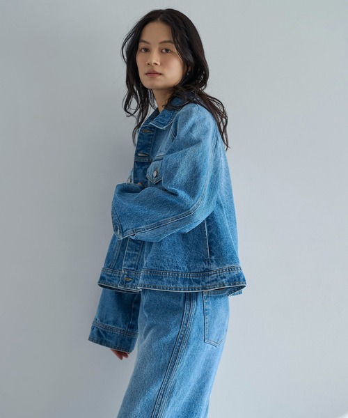 meilmada（メイルマダ）の「サイドラインストレートデニムパンツ（デニムパンツ・レディース・ブルー・LARGE/MEDIUM/SMALL）」の17枚目の写真