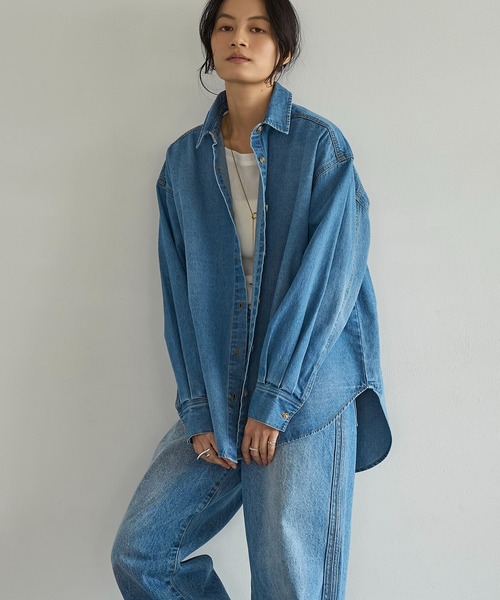 meilmada(メイルマダ)の「サイドラインストレートデニムパンツ(デニムパンツ・レディース・ブルー・LARGE/MEDIUM/SMALL)」の16枚目の写真