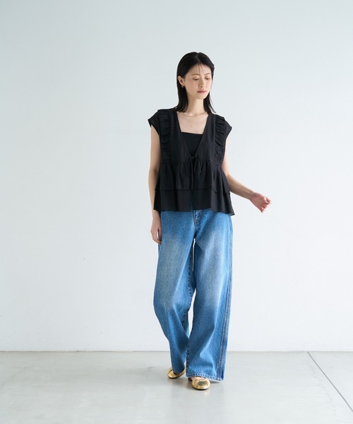 meilmada（メイルマダ）の「サイドラインストレートデニムパンツ（デニムパンツ・レディース・ブルー・LARGE/MEDIUM/SMALL）」の19枚目の写真