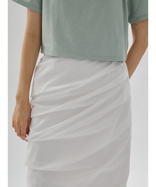 emmi（エミ）の「サイドタックナロースカート/撥水【セットアップ対応】（スカート・レディース・ブラック/チェック/ホワイト・1/0）」の13枚目の写真