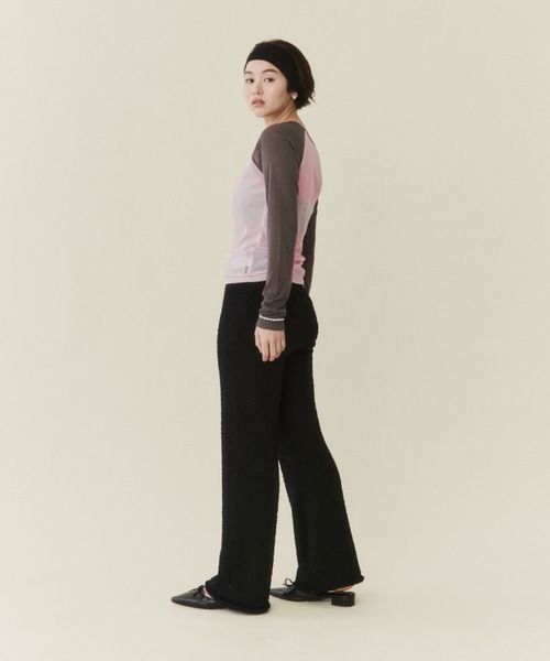 FUULLY STUDIO（フーリィーステューディオ）の「フリンジイージーニットパンツ（その他パンツ・レディース・ブラック/ライトグリーン・FREE）」の12枚目の写真