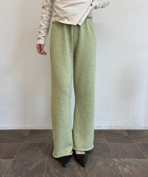 FUULLY STUDIO（フーリィーステューディオ）の「フリンジイージーニットパンツ（その他パンツ・レディース・ブラック/ライトグリーン・FREE）」の20枚目の写真