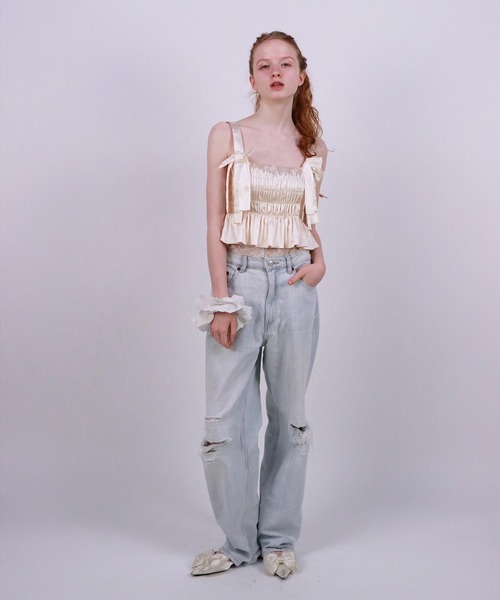 mieya mieya（ミーヤミーヤ）の「【mieya mieya】WHIP BUSTIER/ホイップビスチェ（その他トップス・レディース・アイボリー/ラベンダー・FREE）」の3枚目の写真