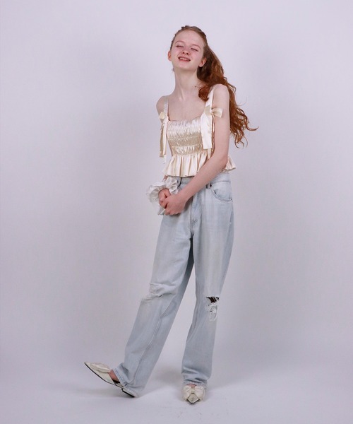 mieya mieya（ミーヤミーヤ）の「【mieya mieya】WHIP BUSTIER/ホイップビスチェ（その他トップス・レディース・アイボリー/ラベンダー・FREE）」の5枚目の写真