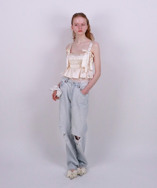 mieya mieya（ミーヤミーヤ）の「【mieya mieya】WHIP BUSTIER/ホイップビスチェ（その他トップス・レディース・アイボリー/ラベンダー・FREE）」の4枚目の写真