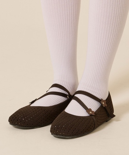 TINA:JOJUN(ティーナジョジュン)の「フラワー ニット バレエシューズ TINA:JOJUN(バレエシューズ・レディース・サックスブルー/ブラウン・L/M/S)」の3枚目の写真