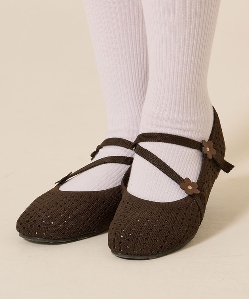TINA:JOJUN(ティーナジョジュン)の「フラワー ニット バレエシューズ TINA:JOJUN(バレエシューズ・レディース・サックスブルー/ブラウン・L/M/S)」の11枚目の写真