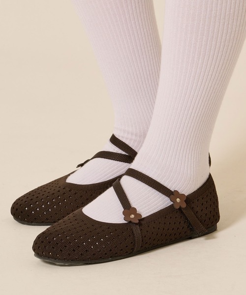 TINA:JOJUN(ティーナジョジュン)の「フラワー ニット バレエシューズ TINA:JOJUN(バレエシューズ・レディース・サックスブルー/ブラウン・L/M/S)」の12枚目の写真