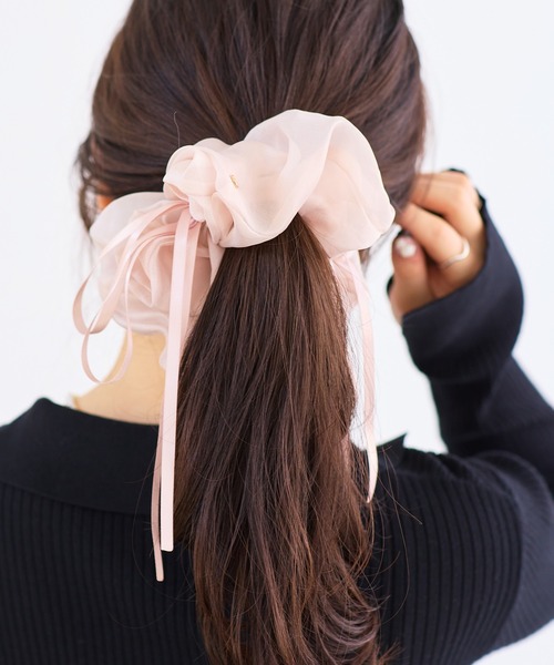 VIS（ビス）の「シフォンリボンシュシュ（シュシュ・レディース・ブラック/ベージュ・FREE）」の11枚目の写真