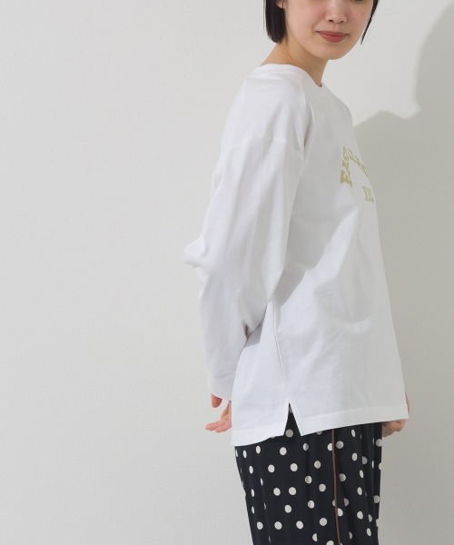 OMNES(オムネス)の「ロゴプリント長袖Tシャツ EASTVILLAGE(Tシャツ/カットソー・レディース・ピンク/ライトグレー/ネイビー/ホワイト・MEDIUM/X-LARGE/LARGE)」の7枚目の写真