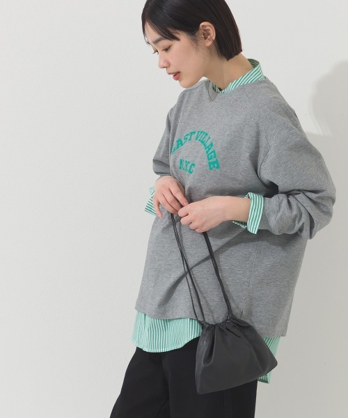 OMNES(オムネス)の「ロゴプリント長袖Tシャツ EASTVILLAGE(Tシャツ/カットソー・レディース・ピンク/ライトグレー/ネイビー/ホワイト・MEDIUM/X-LARGE/LARGE)」の13枚目の写真