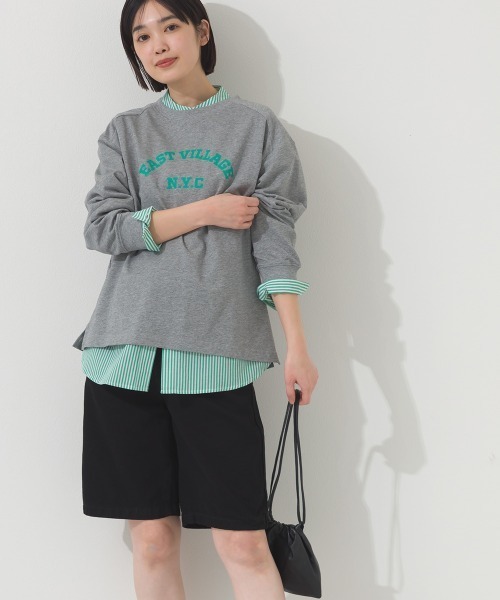 OMNES(オムネス)の「ロゴプリント長袖Tシャツ EASTVILLAGE(Tシャツ/カットソー・レディース・ピンク/ライトグレー/ネイビー/ホワイト・MEDIUM/X-LARGE/LARGE)」の14枚目の写真