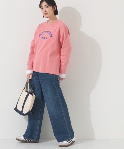 OMNES(オムネス)の「ロゴプリント長袖Tシャツ EASTVILLAGE(Tシャツ/カットソー・レディース・ピンク/ライトグレー/ネイビー/ホワイト・MEDIUM/X-LARGE/LARGE)」の20枚目の写真