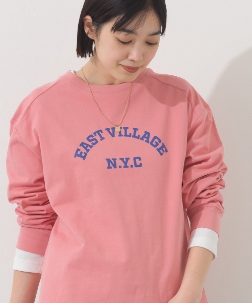 OMNES(オムネス)の「ロゴプリント長袖Tシャツ EASTVILLAGE(Tシャツ/カットソー・レディース・ピンク/ライトグレー/ネイビー/ホワイト・MEDIUM/X-LARGE/LARGE)」の22枚目の写真