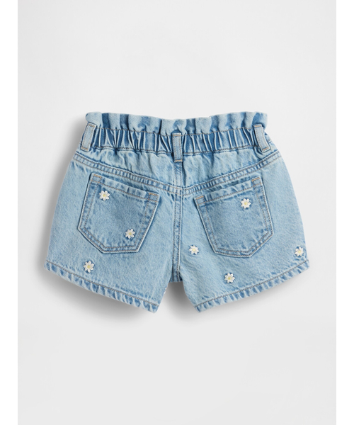 GAP(ギャップ)の「刺しゅう デニム ストライド ショートパンツ (幼児・ベビー)(デニムパンツ・キッズ・ライトインディゴブルー・100cm/90cm/70cm/80cm/95cm/105cm/110cm)」の2枚目の写真