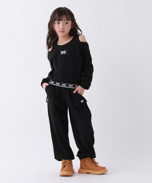 10C REPIPI(ジューシーレピピ)の「【10C REPIPI】HEMロゴオフショルスウェット(スウェット・キッズ・ブラック/サックスブルー/グレー・130cm/140cm/110cm/120cm)」の5枚目の写真