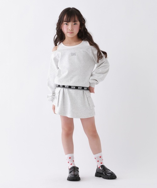 10C REPIPI(ジューシーレピピ)の「【10C REPIPI】HEMロゴオフショルスウェット(スウェット・キッズ・ブラック/サックスブルー/グレー・130cm/140cm/110cm/120cm)」の8枚目の写真