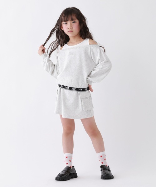 10C REPIPI(ジューシーレピピ)の「【10C REPIPI】HEMロゴオフショルスウェット(スウェット・キッズ・ブラック/サックスブルー/グレー・130cm/140cm/110cm/120cm)」の9枚目の写真