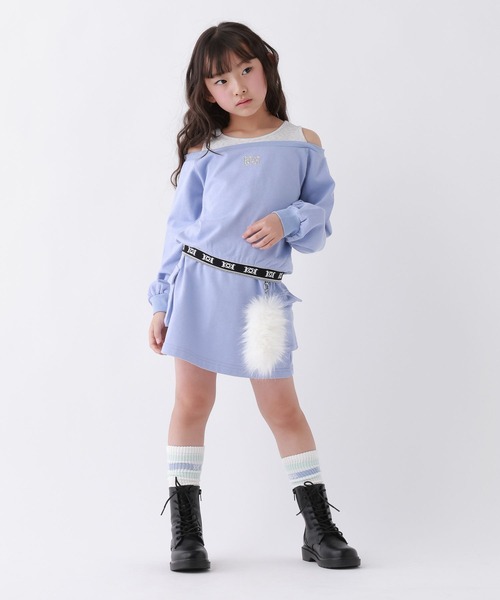 10C REPIPI(ジューシーレピピ)の「【10C REPIPI】HEMロゴオフショルスウェット(スウェット・キッズ・ブラック/サックスブルー/グレー・130cm/140cm/110cm/120cm)」の12枚目の写真