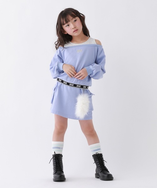 10C REPIPI(ジューシーレピピ)の「【10C REPIPI】HEMロゴオフショルスウェット(スウェット・キッズ・ブラック/サックスブルー/グレー・130cm/140cm/110cm/120cm)」の14枚目の写真