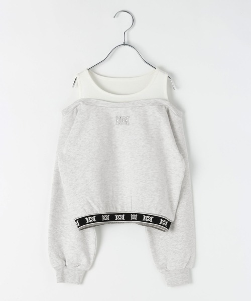 10C REPIPI(ジューシーレピピ)の「【10C REPIPI】HEMロゴオフショルスウェット(スウェット・キッズ・ブラック/サックスブルー/グレー・130cm/140cm/110cm/120cm)」の16枚目の写真