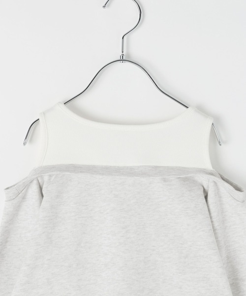 10C REPIPI(ジューシーレピピ)の「【10C REPIPI】HEMロゴオフショルスウェット(スウェット・キッズ・ブラック/サックスブルー/グレー・130cm/140cm/110cm/120cm)」の22枚目の写真