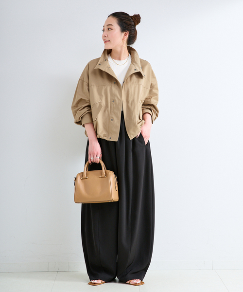 B.C STOCK（ベーセーストック）の「スタンドショートブルゾン（ブルゾン・レディース・ベージュ/ブラック・FREE）」の11枚目の写真