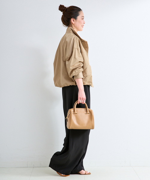 B.C STOCK（ベーセーストック）の「スタンドショートブルゾン（ブルゾン・レディース・ベージュ/ブラック・FREE）」の12枚目の写真