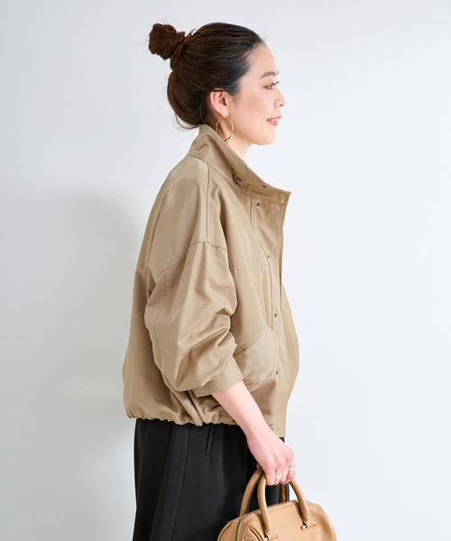 B.C STOCK（ベーセーストック）の「スタンドショートブルゾン（ブルゾン・レディース・ベージュ/ブラック・FREE）」の16枚目の写真