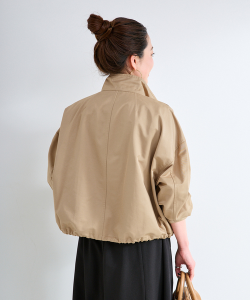 B.C STOCK（ベーセーストック）の「スタンドショートブルゾン（ブルゾン・レディース・ベージュ/ブラック・FREE）」の17枚目の写真
