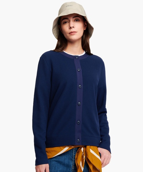 AIGLE(エーグル)の「UVカット 長袖ワッフルカーディガン(カーディガン/ボレロ・レディース・パープル/ベージュ/ネイビー・L/M/S)」の3枚目の写真