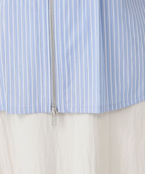 Ray BEAMS（レイビームス）の「ストライプ ジップ シャツ ハーフスリーブ（シャツ/ブラウス・レディース・ベージュ/ブルー・ONE SIZE）」の10枚目の写真