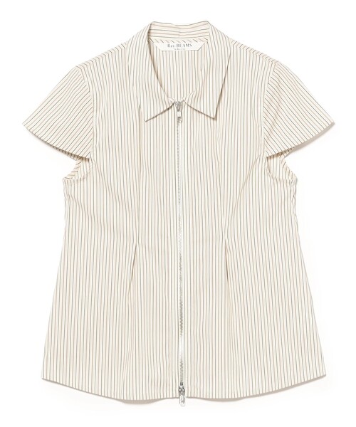 Ray BEAMS(レイビームス)の「【8/6 再値下げ】ストライプ ジップ シャツ ハーフスリーブ(シャツ/ブラウス・レディース・ベージュ/ブルー・ONE SIZE)」の19枚目の写真